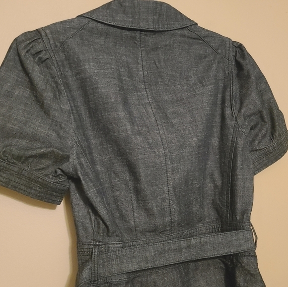 Sean by Sean Combs | Dark Blue Denim V-Neck Midi Length Wrap Dress (Size XS) - Picture 13 of 15